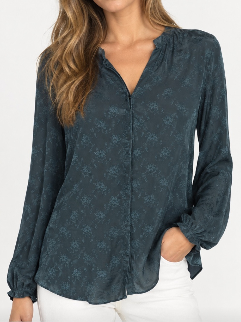 Scotch & soda boudoir silk blend flowy floral embroidered blouse size 4